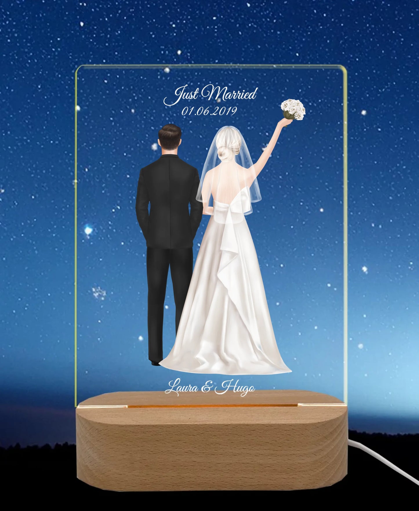 Licht an Nachthimmel