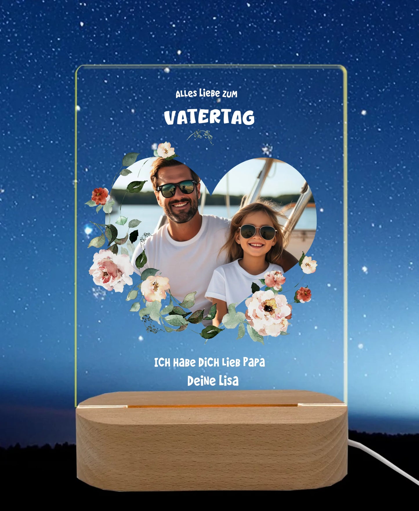 Licht an Nachthimmel