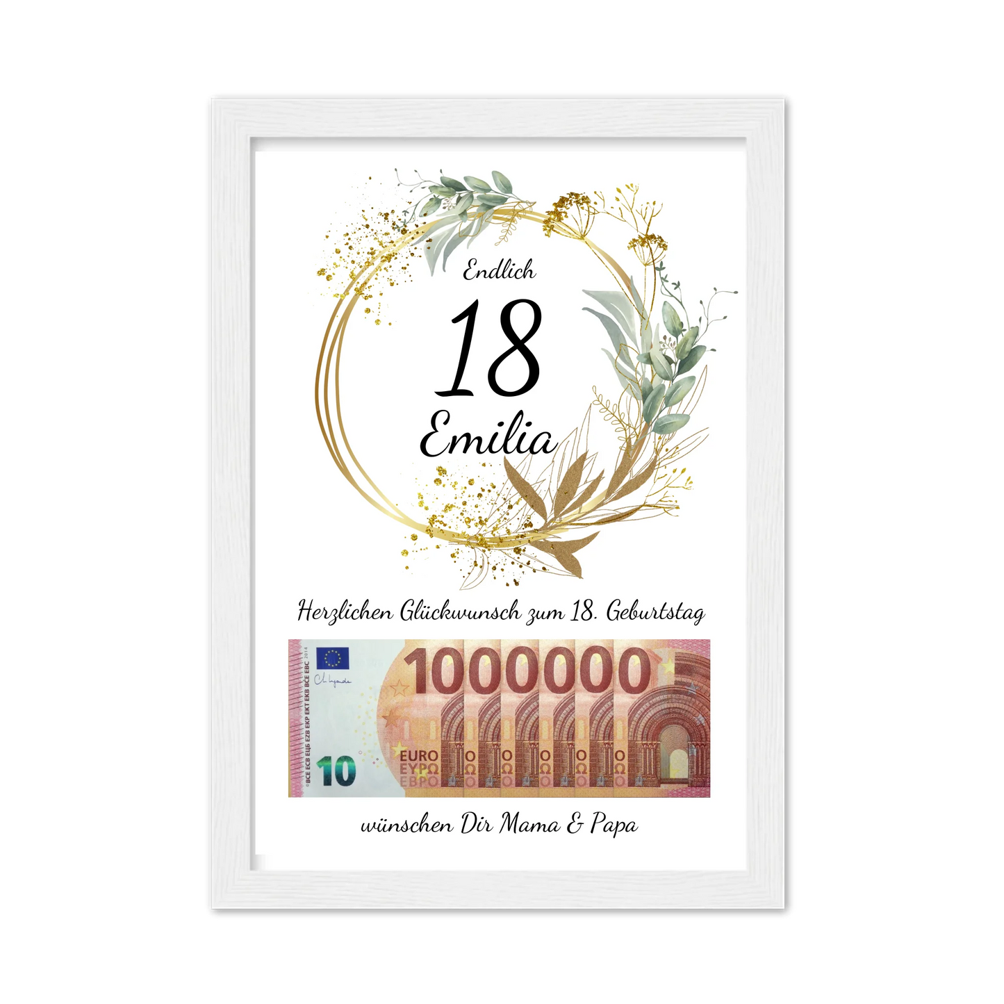 Geldgeschenk Wunscherfüller 18 Geburtstag - Personalisiertes Geschenk, Geburtstagsgeschenk 1. Million