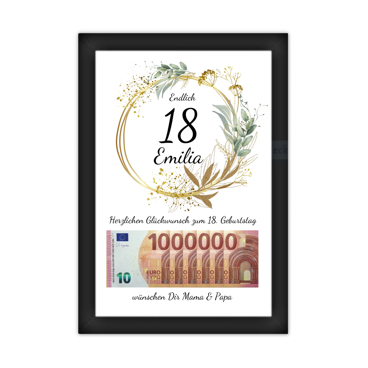 Geldgeschenk Wunscherfüller 18 Geburtstag - Personalisiertes Geschenk, Geburtstagsgeschenk 1. Million