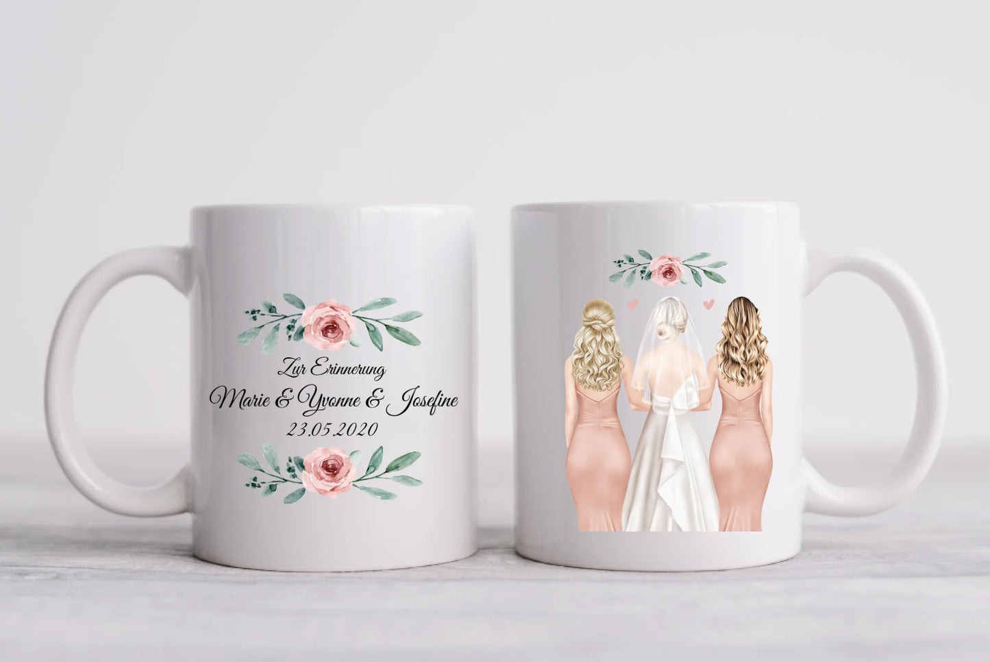 2 Trauzeuginnen Personalisierte Tasse Geschenk Brautgeschenk - Hochzeitsgeschenk