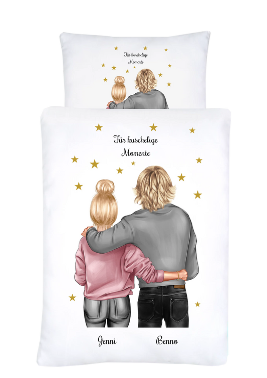 Personalisiertes Geschenk Bettwäsche für Verliebte, Paare, Partnergeschenk