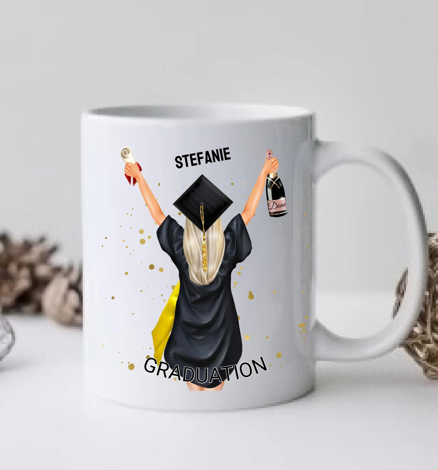 Personalisierte Tasse Schulabschluß, Geschenk 2023 Bachelor, Master, Doktor, Promotion Abitur, Abi, Ausbildung