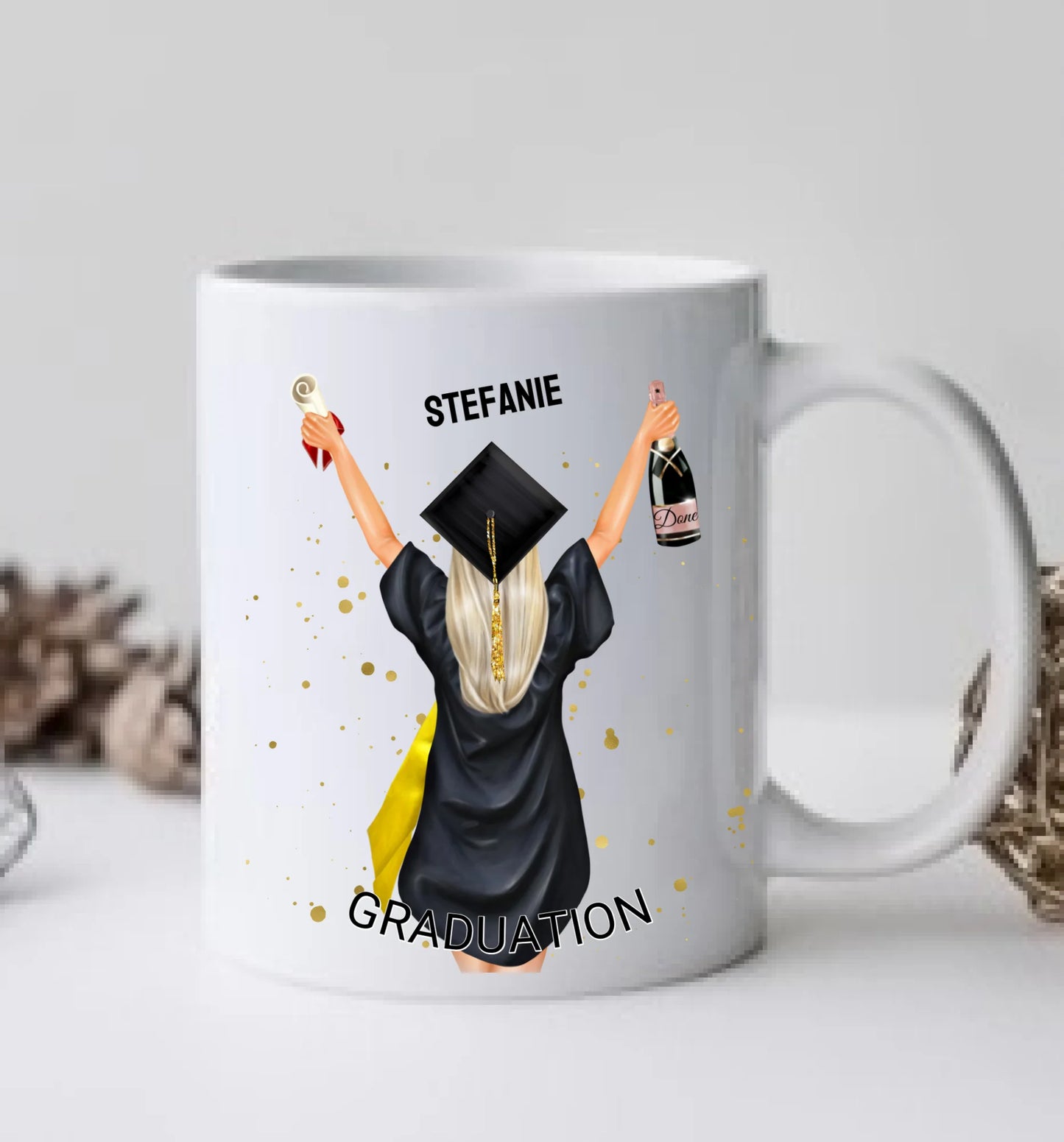 Personalisierte Tasse Schulabschluß, Geschenk Bachelor, Geschenk Master, Geschenk Doktor, Promotion Geschenk Tasse, Abitur, Abi, Ausbildung