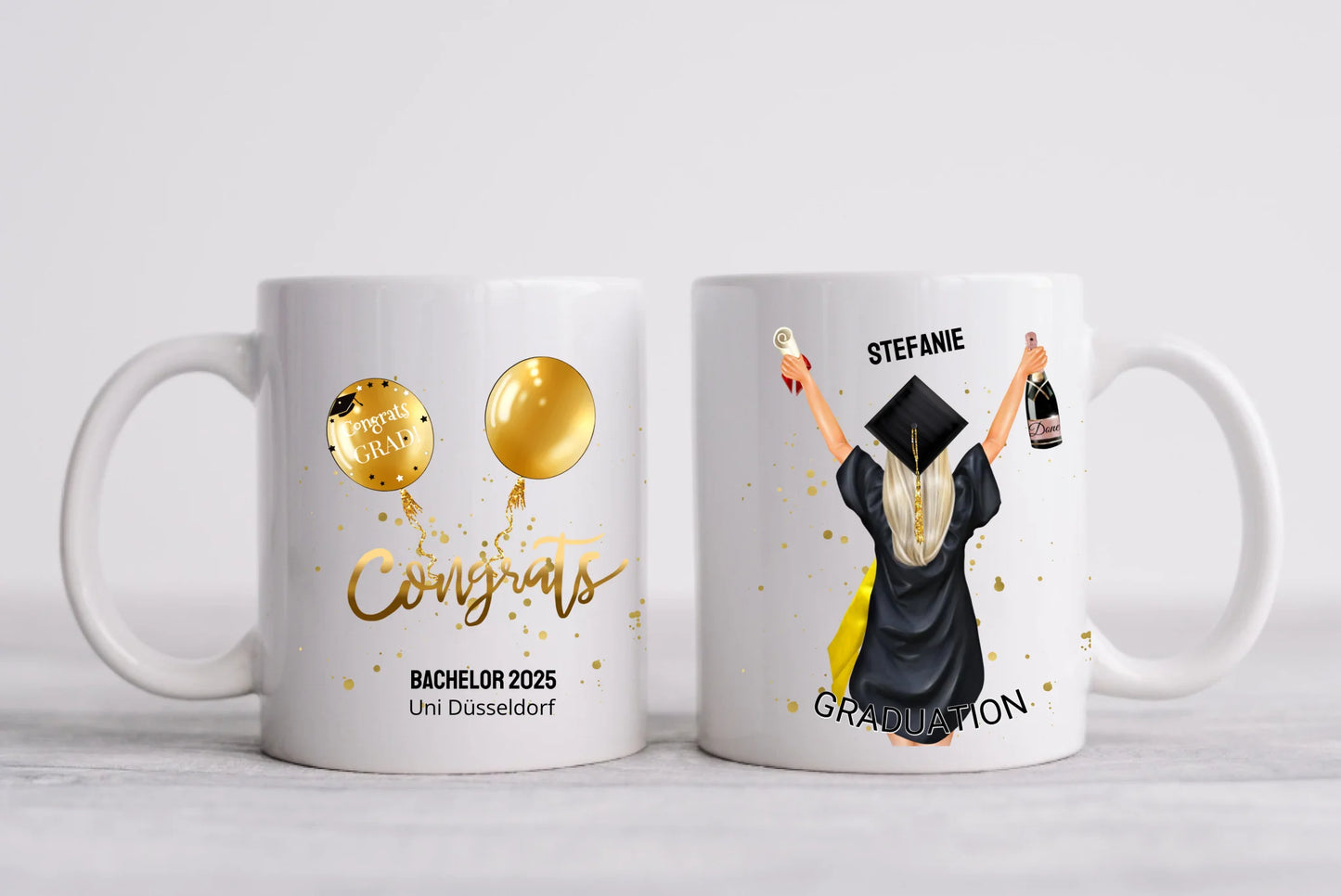 Personalisierte Tasse Schulabschluß, Geschenk Bachelor, Geschenk Master, Geschenk Doktor, Promotion Geschenk Tasse, Abitur, Abi, Ausbildung