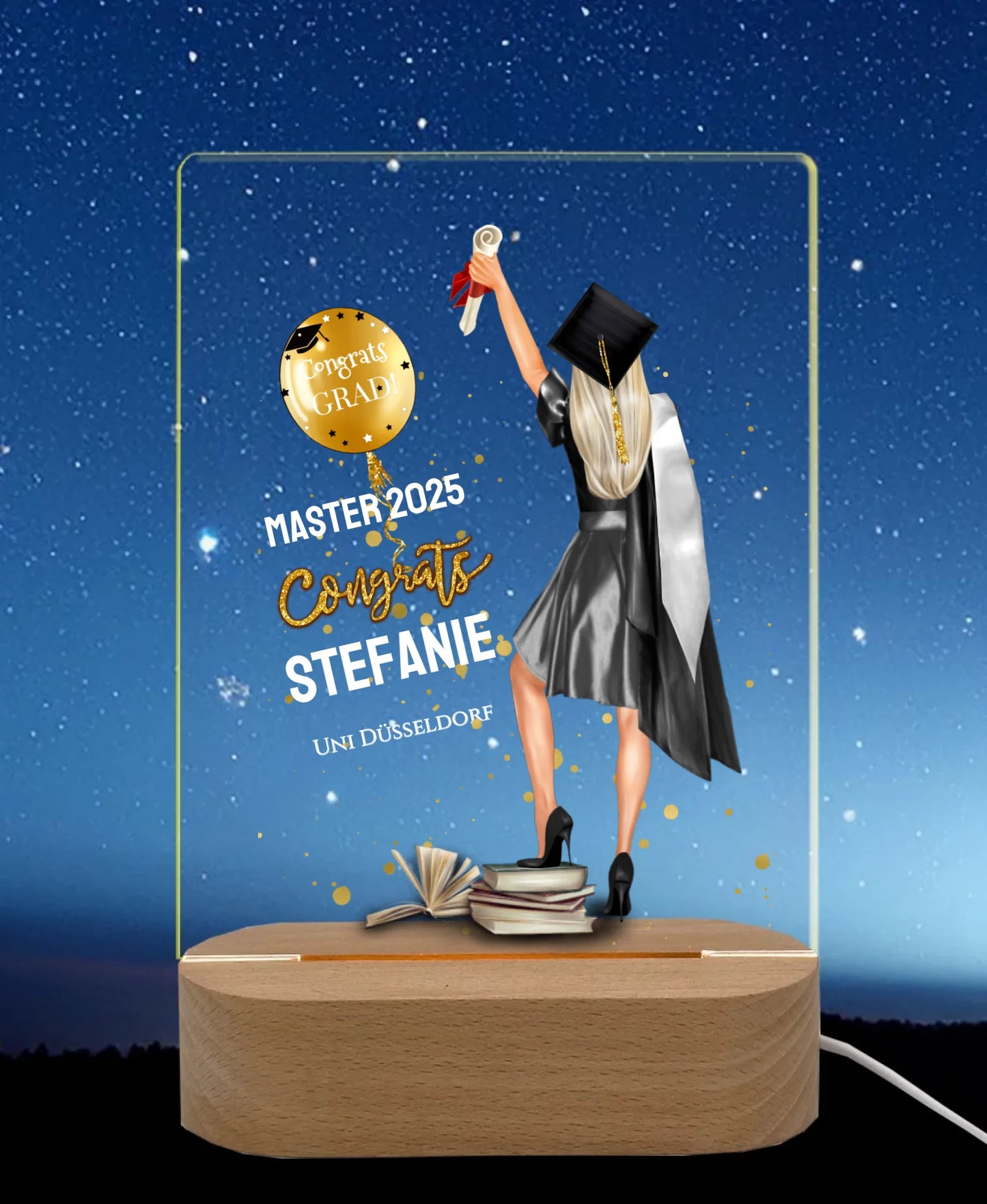 Licht an Nachthimmel