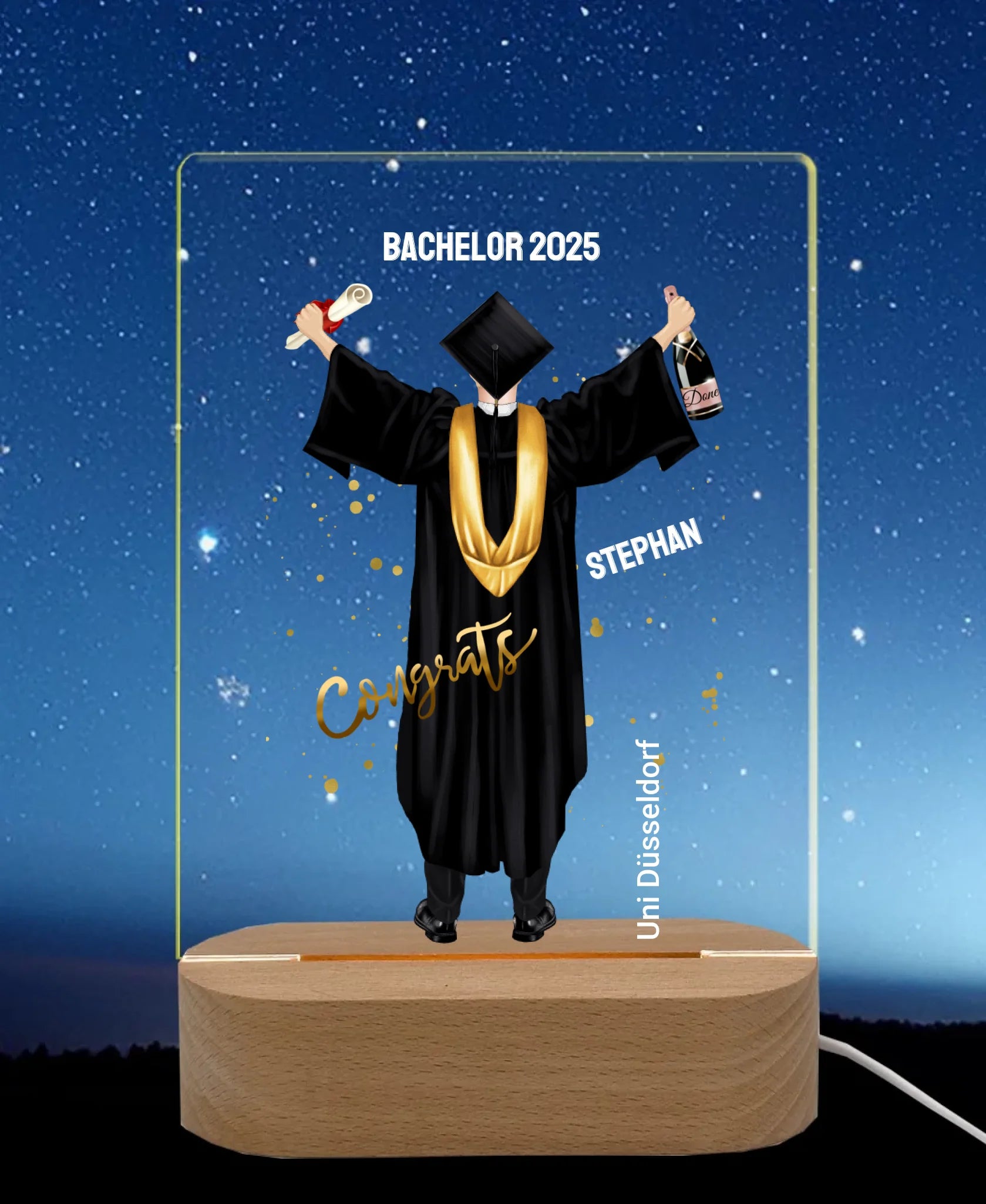 Licht an Nachthimmel