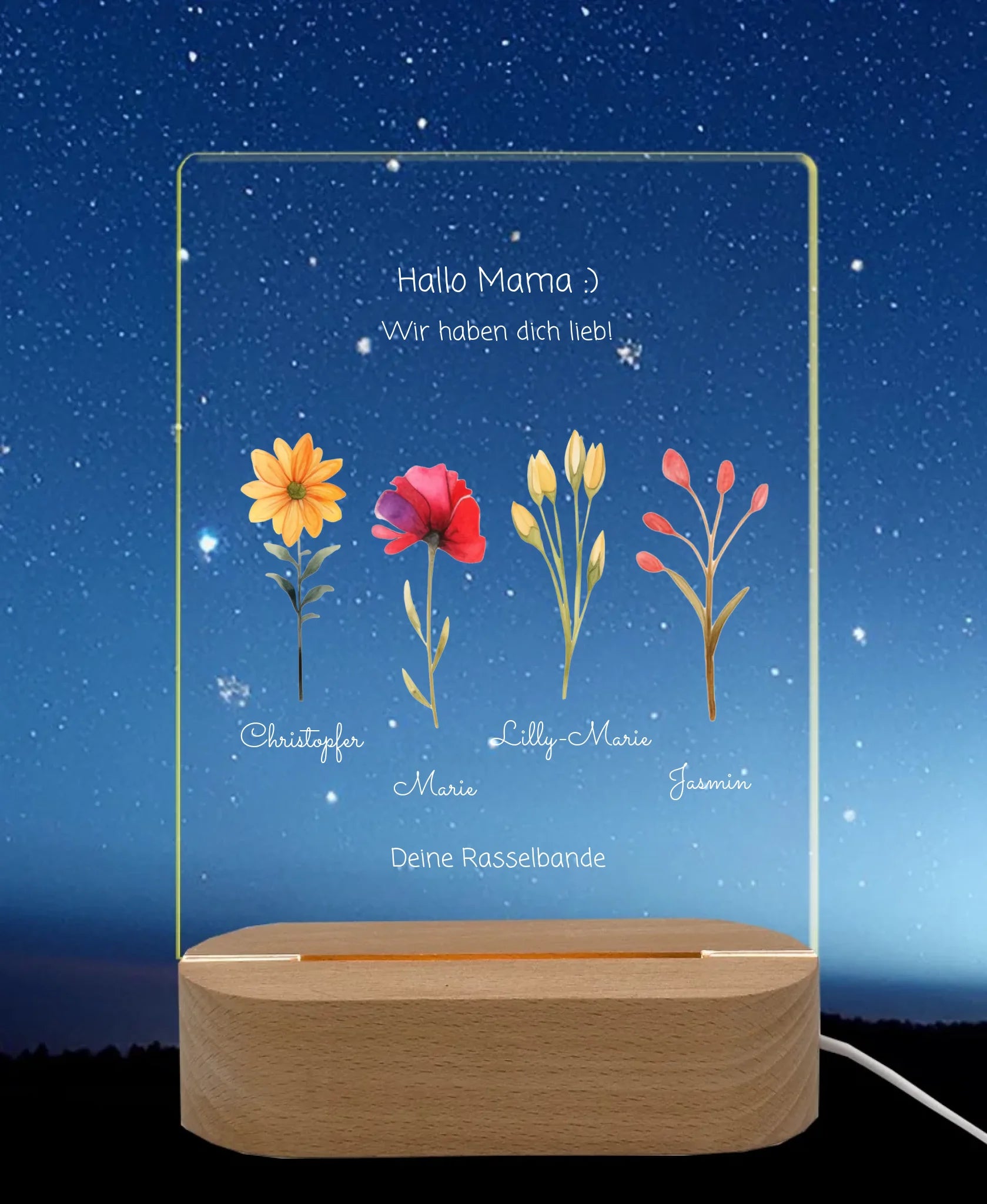 Licht an Nachthimmel