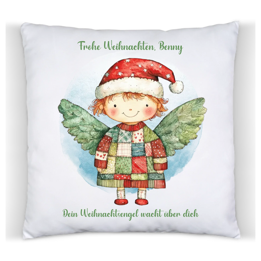 Weihnachtsgeschenk Deko Kissen - Weihnachtsengel Junge-Mädchen