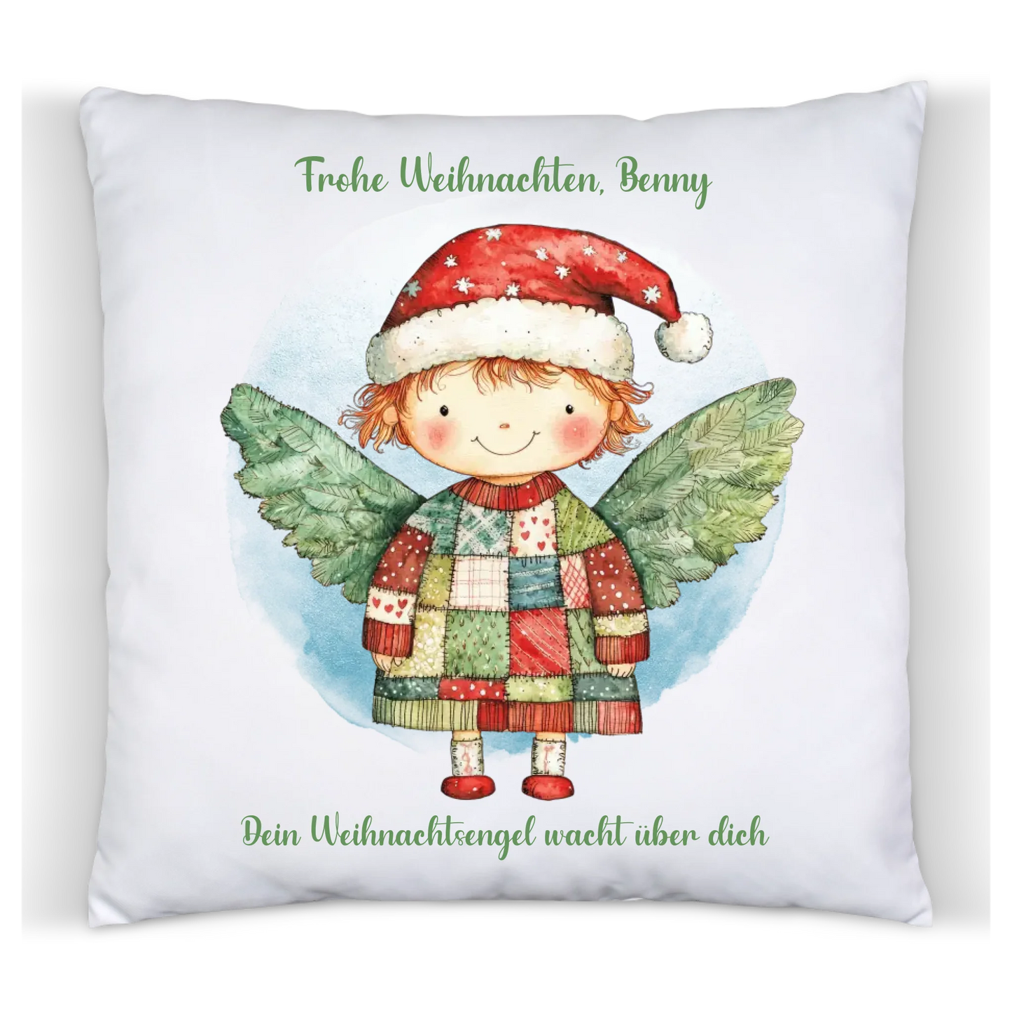 Weihnachtsgeschenk Deko Kissen - Weihnachtsengel Junge-Mädchen