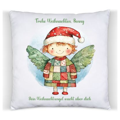 Weihnachtsgeschenk Deko Kissen - Weihnachtsengel Junge-Mädchen
