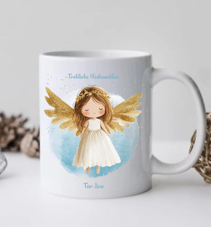 "Schutzengel" Tasse - Personalisierte Tasse mit Engel und Namen für Kinder