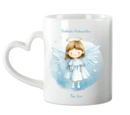 "Schutzengel" Tasse - Personalisierte Tasse mit Engel und Namen für Kinder blau