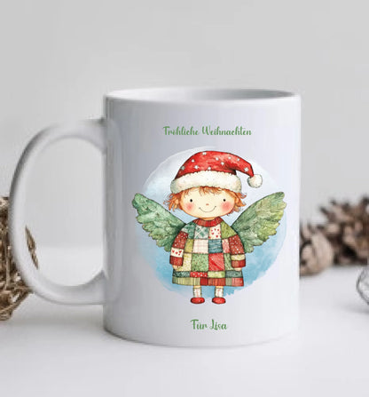 "Weihnachtsengel" Personalisierte Tasse Junge - Nikolausgeschenk, Weihnachtsgeschenk Kinder