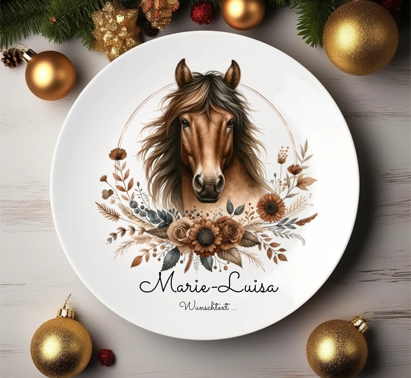 Personalisierter Kinderteller Pferd Kindergeschirr Teller Geburtstagsgeschenk, Geschenk Einschulung