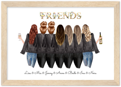 7 Beste Freundinnen Bild - personalisiertes Poster Geburtstagsgeschenk & Weihnachtsgeschenk