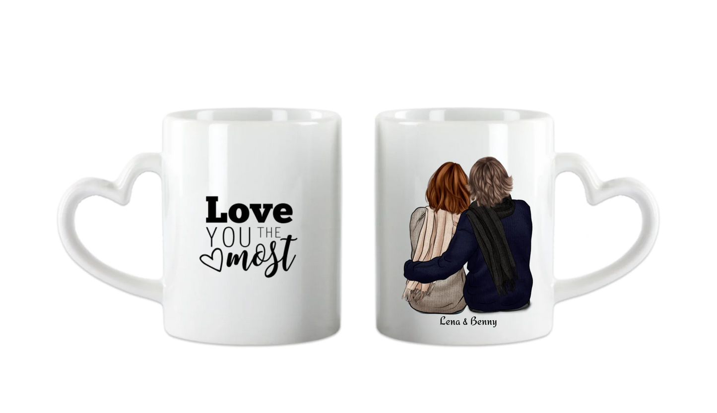 Personalisierte Tasse Jahrestag - Valentinstag - Hochzeitstag Geschenk - Paartasse Geschenk