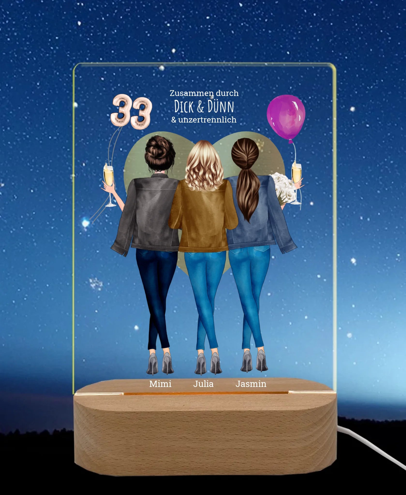 Licht an Nachthimmel