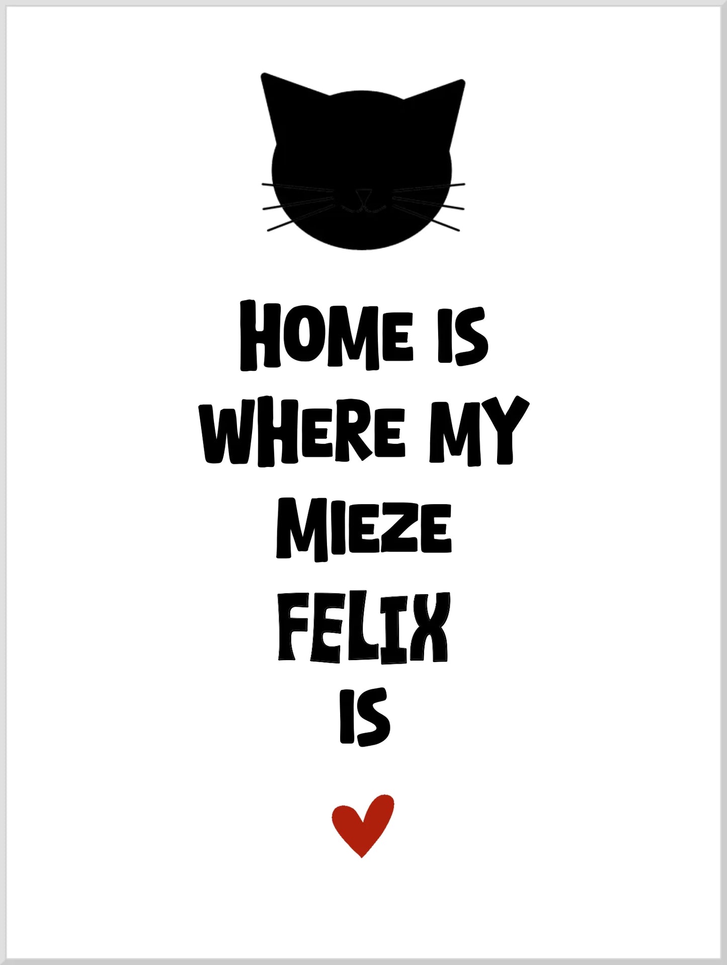 "Home is where my cat is" Katzenposter personalisiert - Geburtstagsgeschenk & Weihnachtsgeschenk - Zeitraum-Kunstdruck2