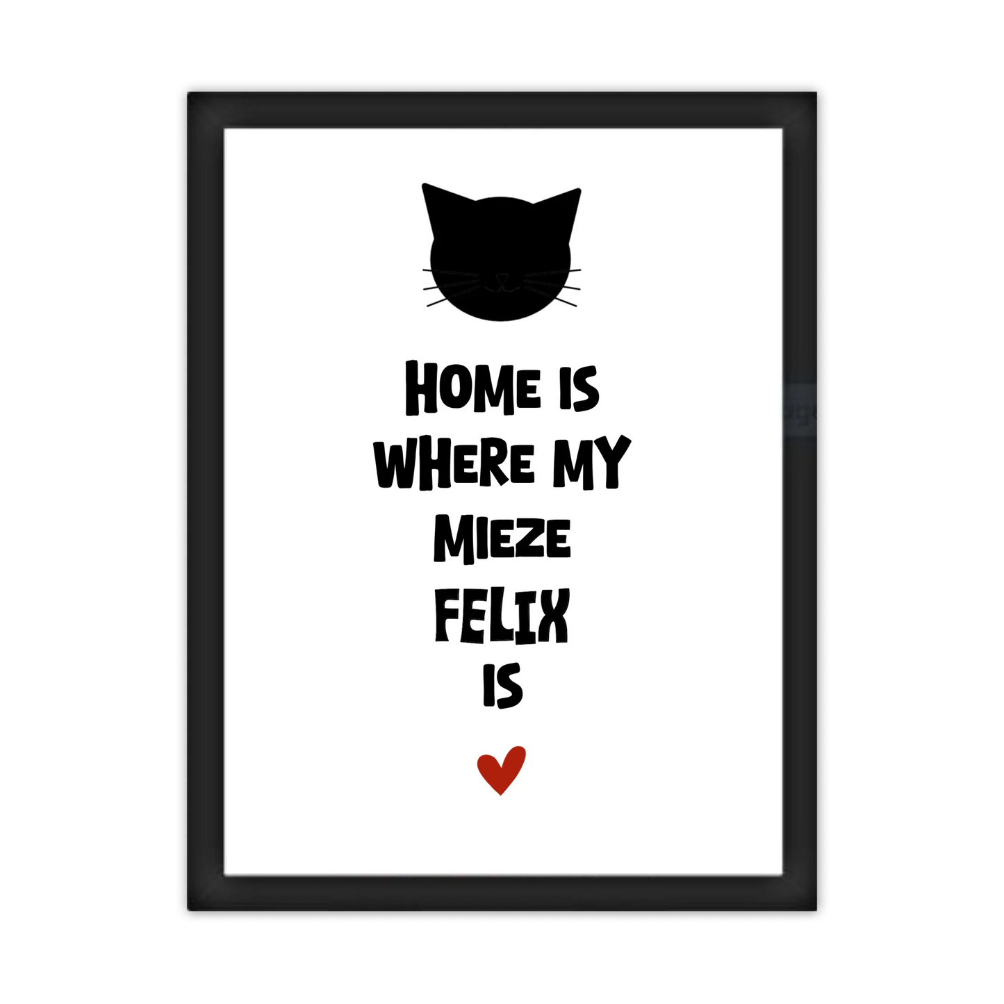"Home is where my cat is" Katzenposter personalisiert - Geburtstagsgeschenk & Weihnachtsgeschenk - Zeitraum-Kunstdruck2