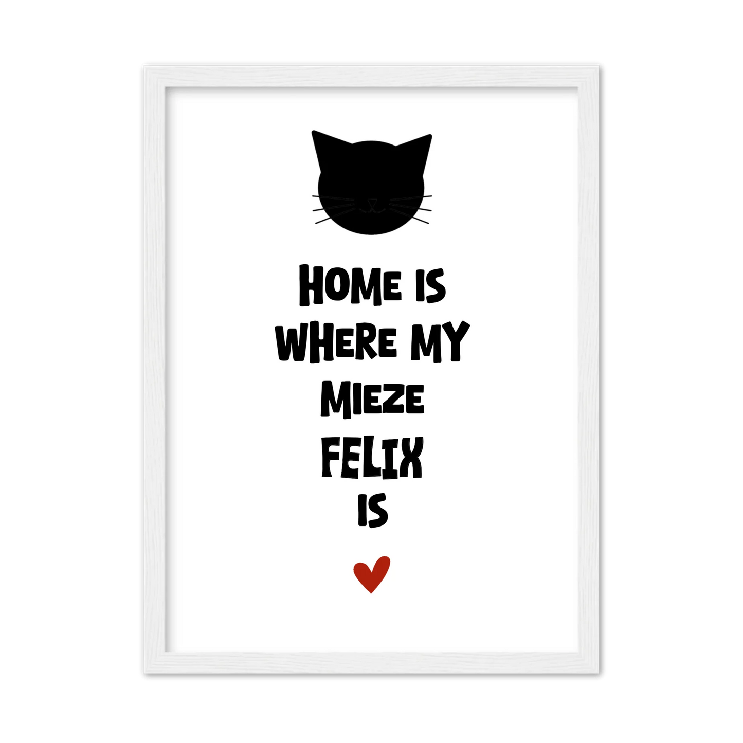 "Home is where my cat is" Katzenposter personalisiert - Geburtstagsgeschenk & Weihnachtsgeschenk - Zeitraum-Kunstdruck2