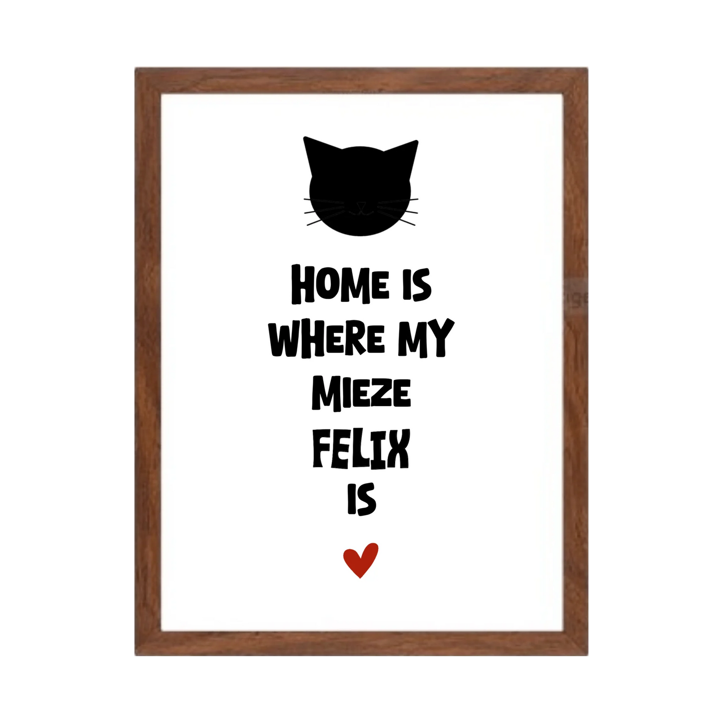 "Home is where my cat is" Katzenposter personalisiert - Geburtstagsgeschenk & Weihnachtsgeschenk - Zeitraum-Kunstdruck2
