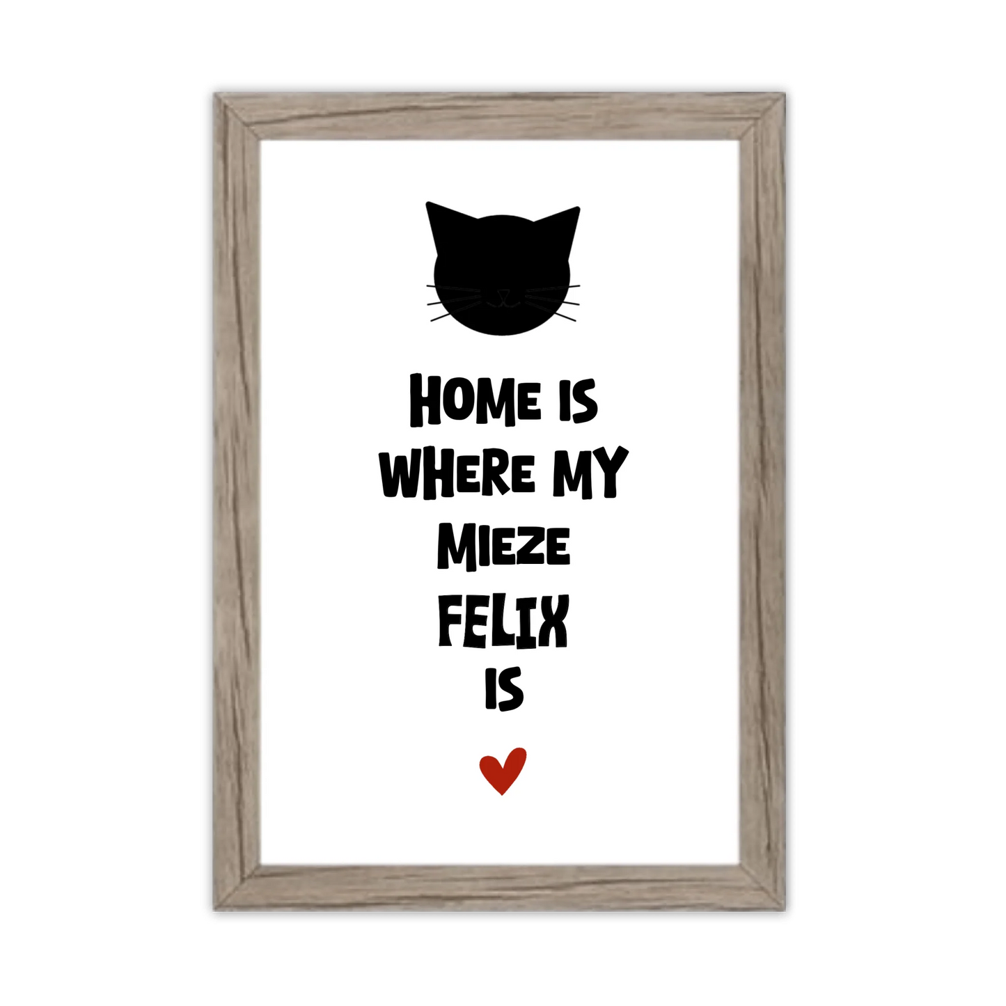 "Home is where my cat is" Katzenposter personalisiert - Geburtstagsgeschenk & Weihnachtsgeschenk - Zeitraum-Kunstdruck2