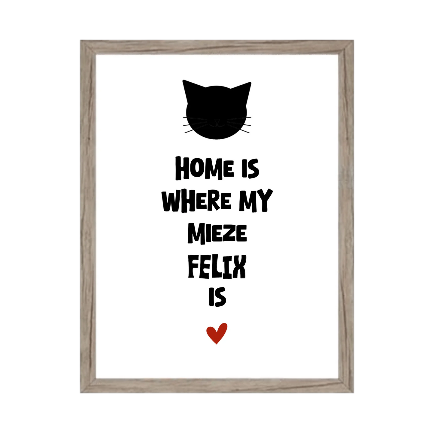"Home is where my cat is" Katzenposter personalisiert - Geburtstagsgeschenk & Weihnachtsgeschenk - Zeitraum-Kunstdruck2
