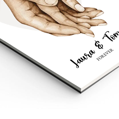 Personalisiertes Geschenk Hände Motiv für Verliebte, Verlobte, Verheiratete