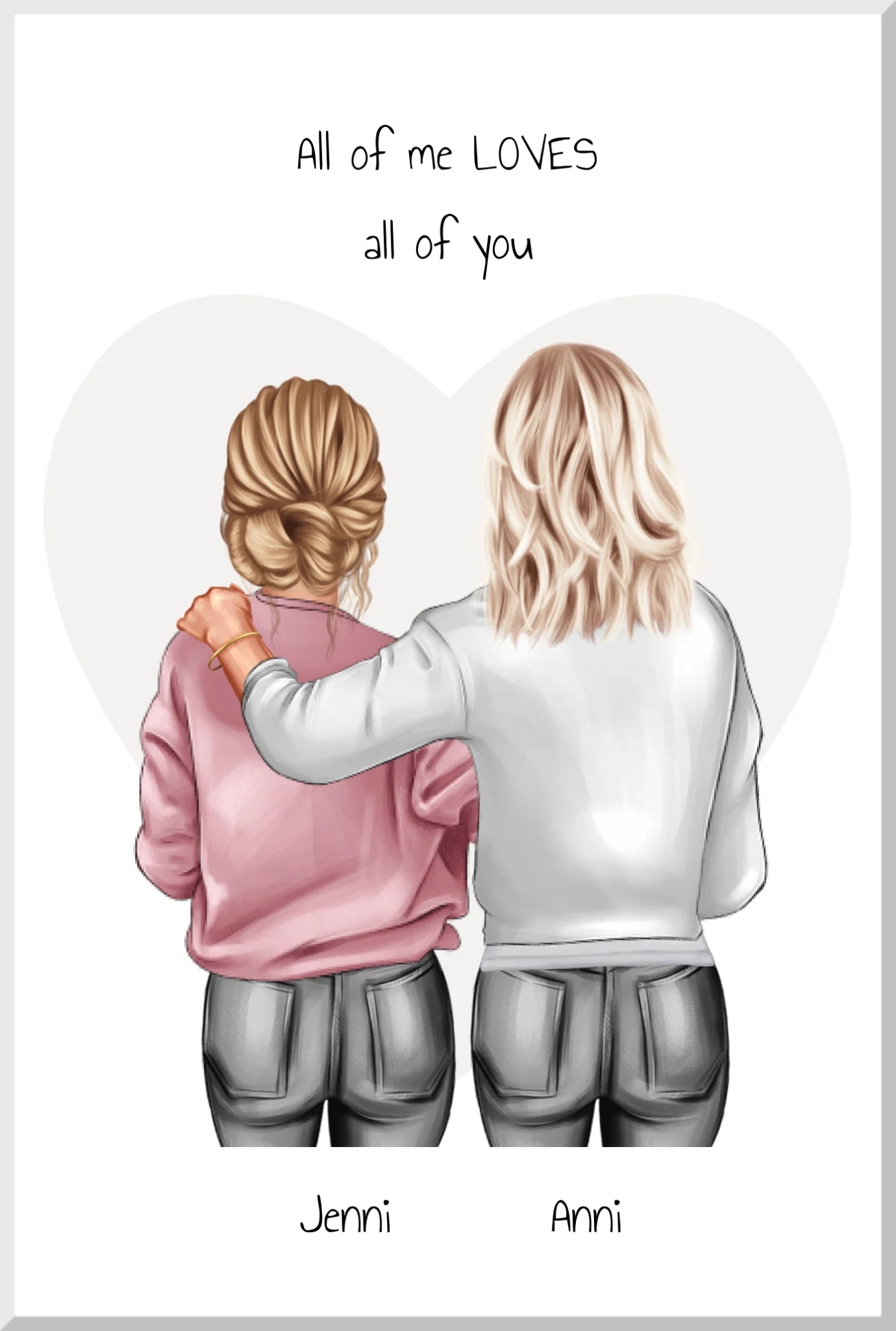 Personalisiertes Poster Geschenk Mutter & Tochter, Bild Geschenk Freundin, Schwester Kollegin