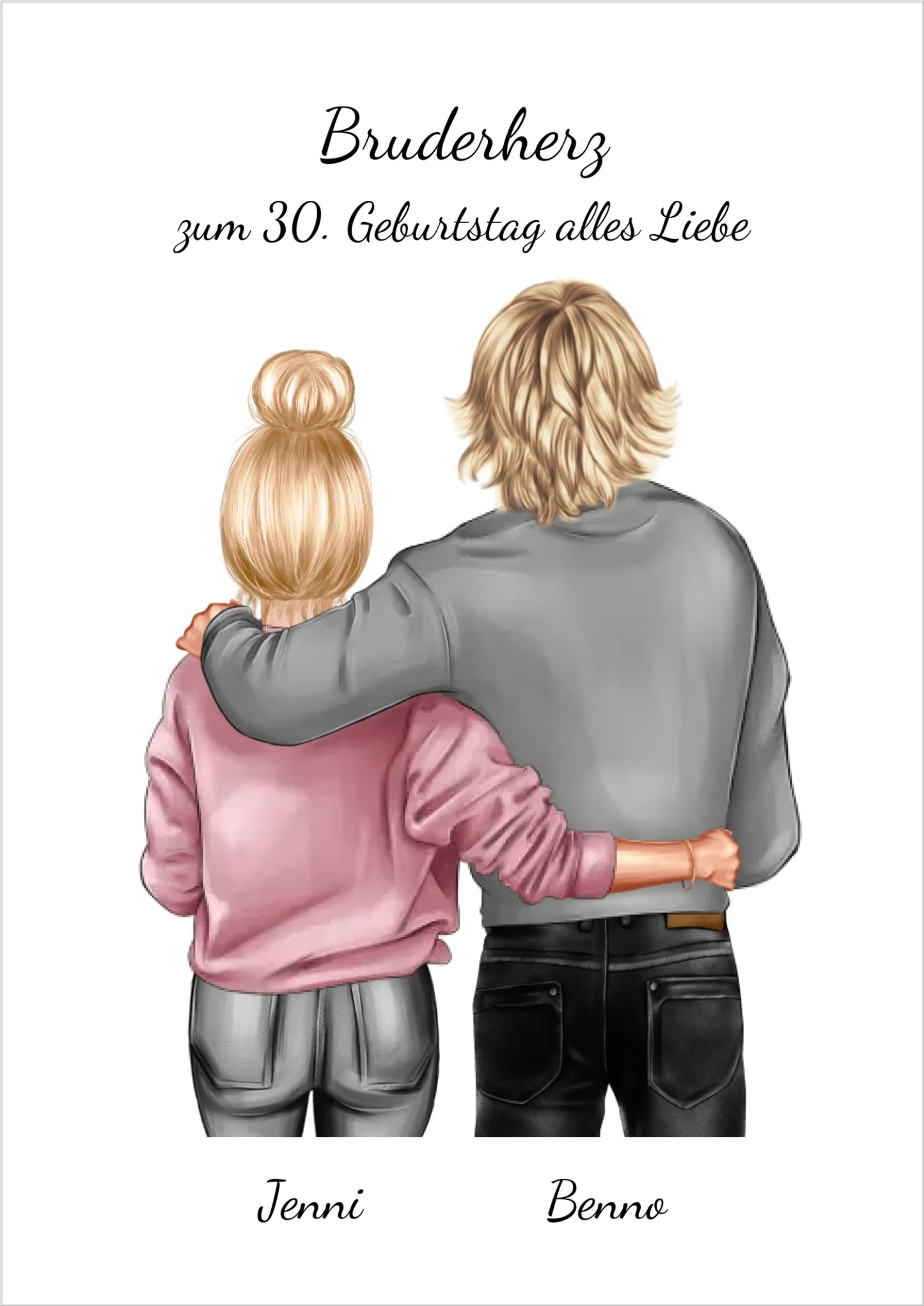 Geschenk 30 Geburtstag Bruder - Bild Geburtstagsgeschenk von Schwester - Weihnachtsgeschenk Poster