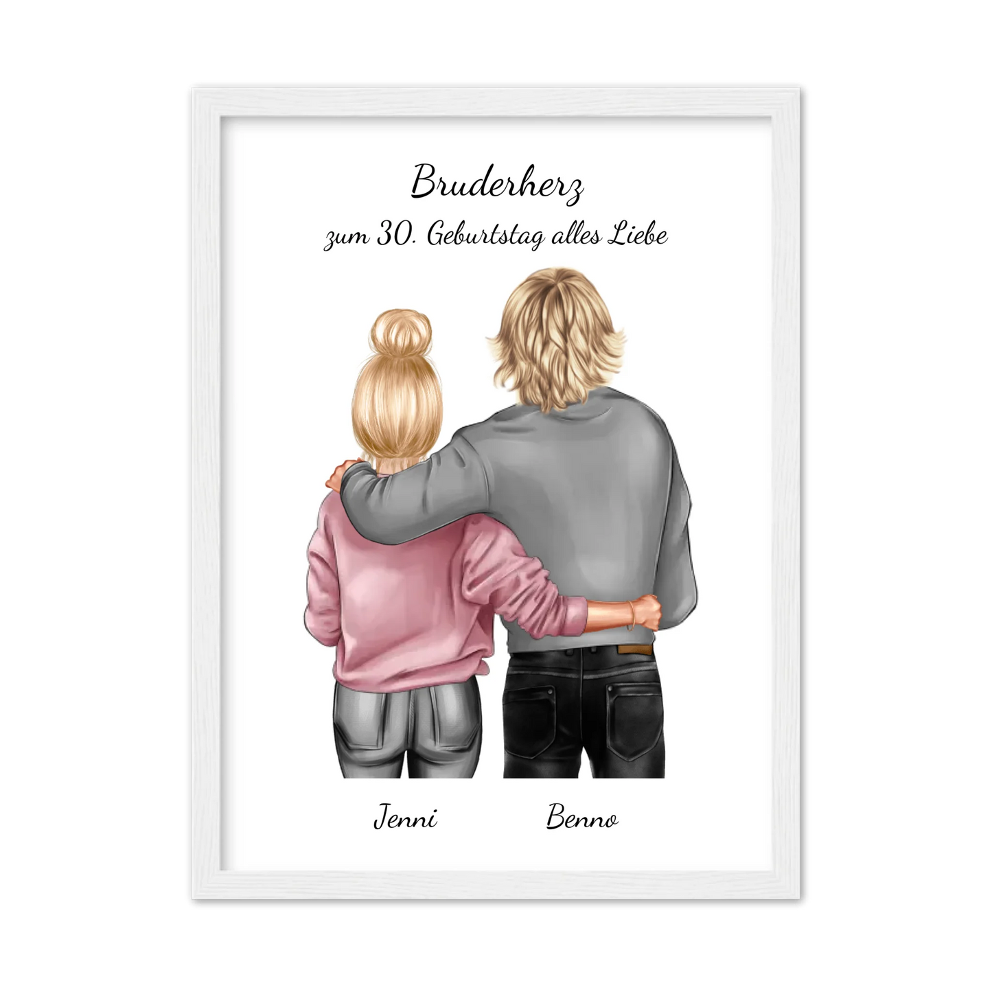Geschenk 30 Geburtstag Bruder - Bild Geburtstagsgeschenk von Schwester - Weihnachtsgeschenk Poster