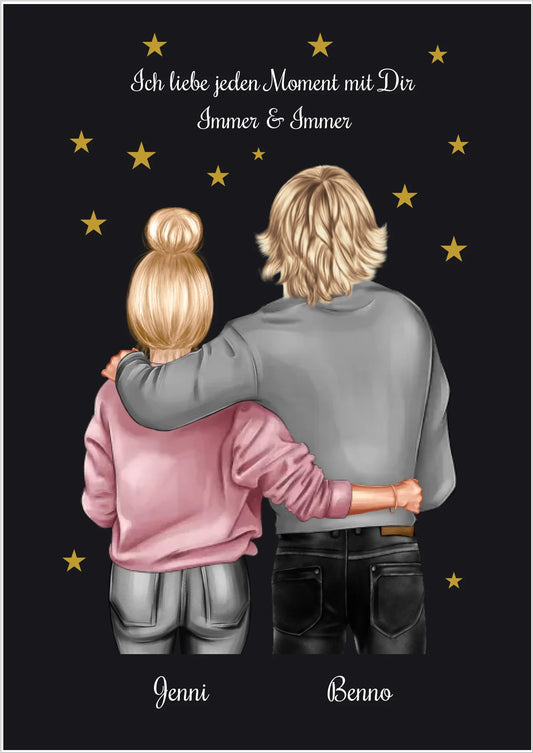 Sternenhimmel Poster - Personalisiertes Poster Geschenk Partner - Partnerschaftsgeschenk Bild -  Weihnachtsgeschenk