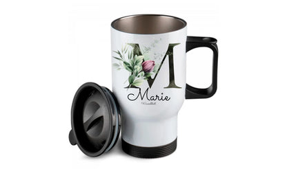 Personalisierter Becher aus Edelstahl mit Monogramm, Namen und Text