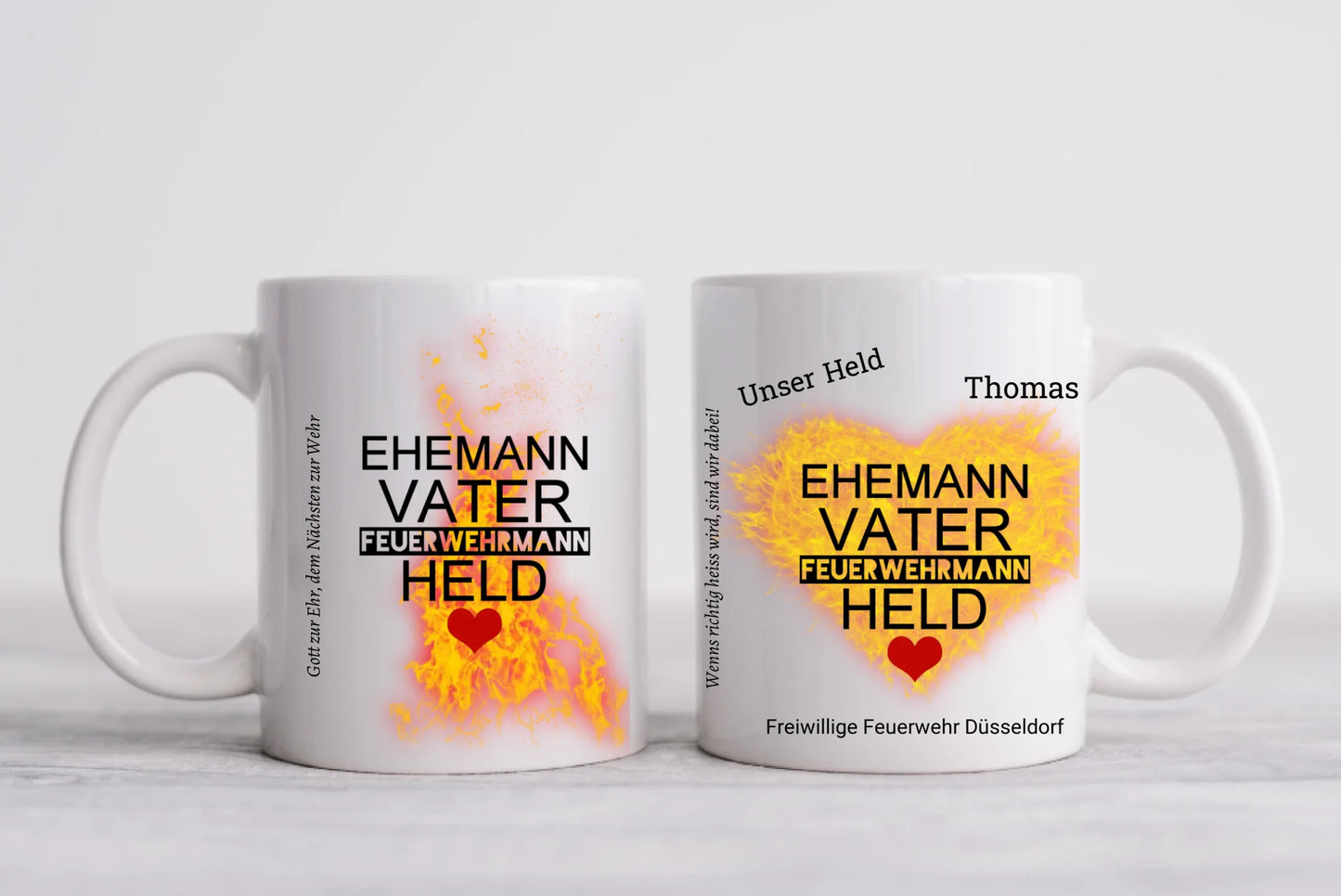 Personalisierte Tasse Feuerwehrtasse Geschenk Geburtstag Feuerwehrmann mit Spruch