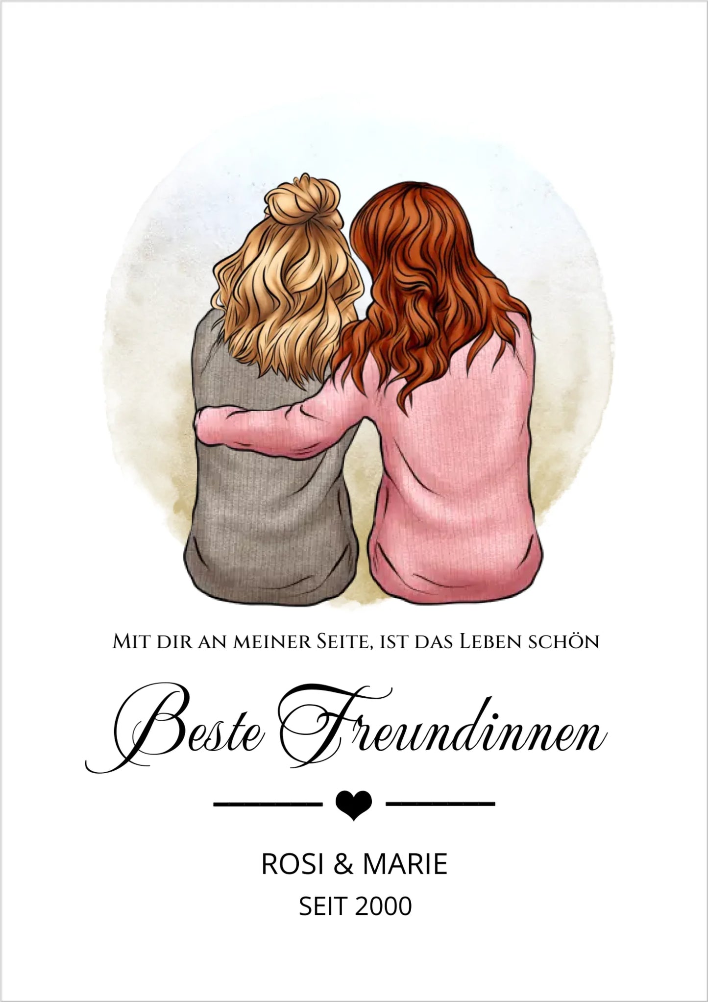 2 Beste Freundin Poster Geschenk | Geburtstagsgeschenk Bild