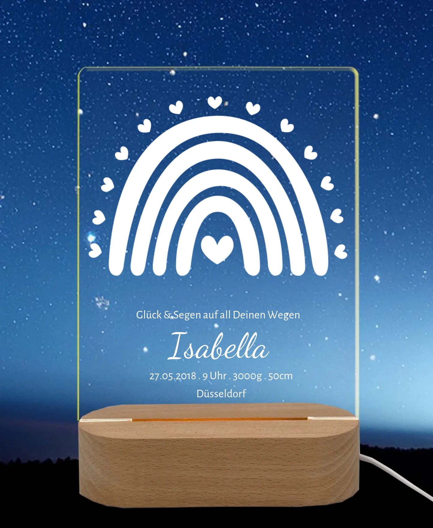 Licht an Nachthimmel