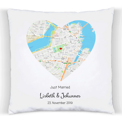Personalisiertes Kissen im MAP-Style als Hochzeitsgeschenk, Geschenk Partner, Geschenk Partnerin, Geschenk Valentin, Hochzeitstag, Geburtstagsgeschenk