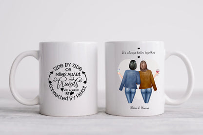 2 Beste Freundinnen Tasse, Personalisierter Kaffeebecher, Geschenkidee Weihnachten Freundin, Familie, Schwester, Kollegin