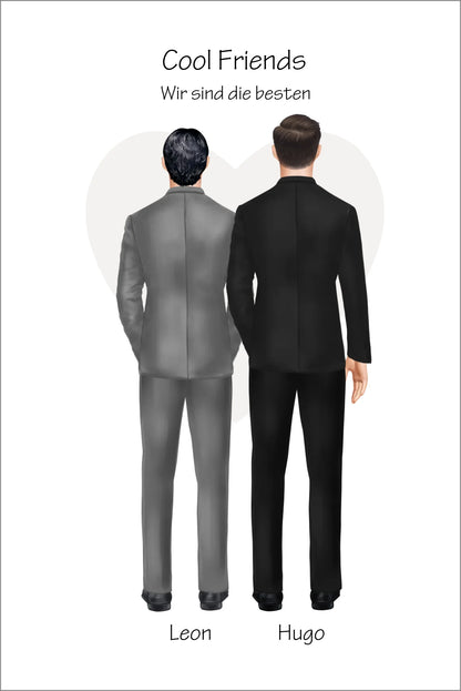 Wir sind die besten Poster - Bild Geschenk 2 Freunde, Brüder, Kollegen - Geburtstagsgeschenk & Weihnachtsgeschenk