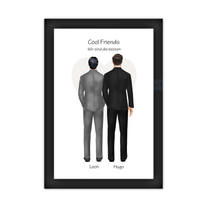 Wir sind die besten Poster - Bild Geschenk 2 Freunde, Brüder, Kollegen - Geburtstagsgeschenk & Weihnachtsgeschenk