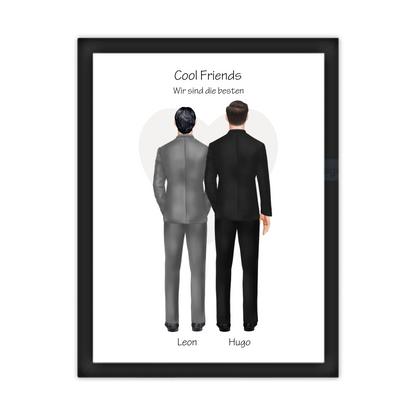 Wir sind die besten Poster - Bild Geschenk 2 Freunde, Brüder, Kollegen - Geburtstagsgeschenk & Weihnachtsgeschenk