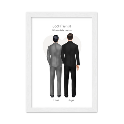 Wir sind die besten Poster - Bild Geschenk 2 Freunde, Brüder, Kollegen - Geburtstagsgeschenk & Weihnachtsgeschenk