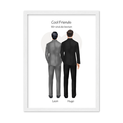 Wir sind die besten Poster - Bild Geschenk 2 Freunde, Brüder, Kollegen - Geburtstagsgeschenk & Weihnachtsgeschenk