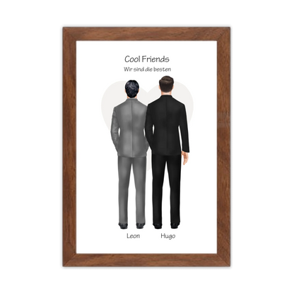 Wir sind die besten Poster - Bild Geschenk 2 Freunde, Brüder, Kollegen - Geburtstagsgeschenk & Weihnachtsgeschenk