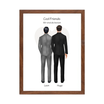 Wir sind die besten Poster - Bild Geschenk 2 Freunde, Brüder, Kollegen - Geburtstagsgeschenk & Weihnachtsgeschenk