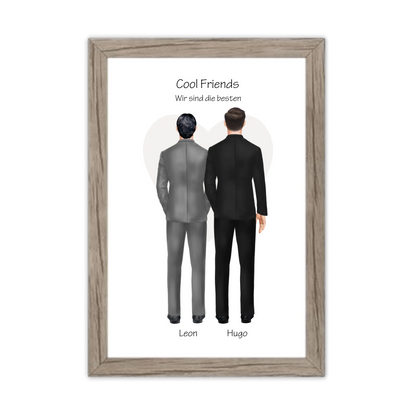 Wir sind die besten Poster - Bild Geschenk 2 Freunde, Brüder, Kollegen - Geburtstagsgeschenk & Weihnachtsgeschenk