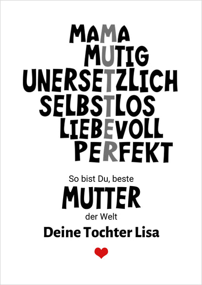 Muttertagsgeschenk "Definition Mama" Poster Geschenk personalisiert | Geburtstagsgeschenk | Zeitraum-Kunstdrucke