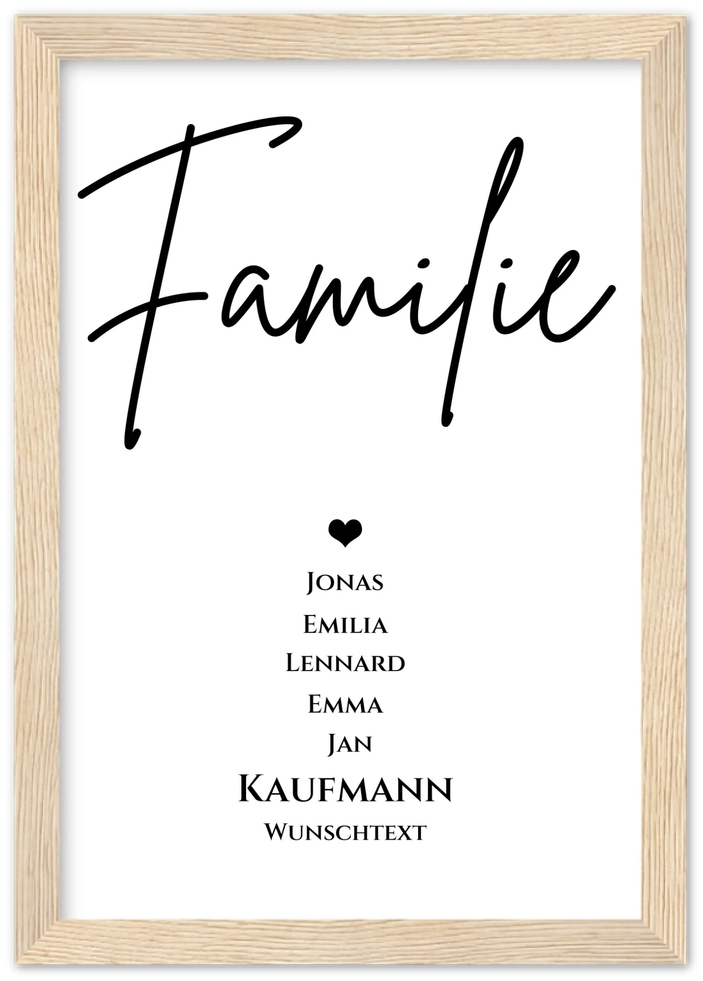 Familie Bild Geschenk "FAMILIE" Poster |  Familiengeschenk mit Namen personalisiert | Geschenk beste Freunde