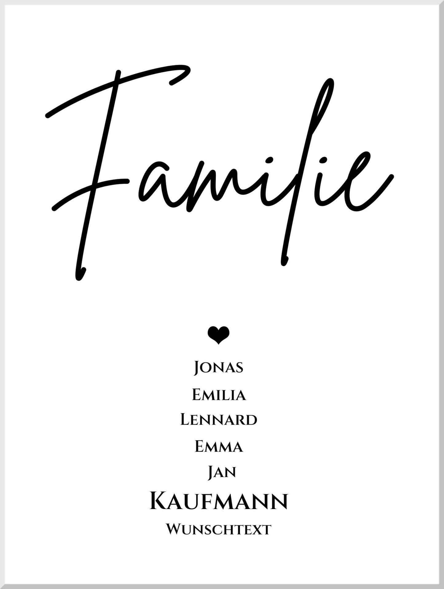 Familie Bild Geschenk "FAMILIE" Poster |  Familiengeschenk mit Namen personalisiert | Geschenk beste Freunde